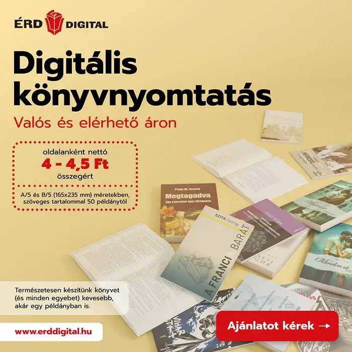 Digitális könyvnyomtatás oldalanként nettó 4-4,5 Ft összegtől Digitális könyvnyomtatás 3,5 - 4 FT összegért/oldal